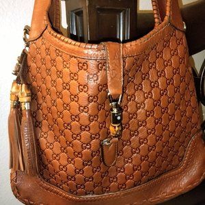 Authentic Gucci GUCCISSMA Leather with GG canvas Large hobo bag,